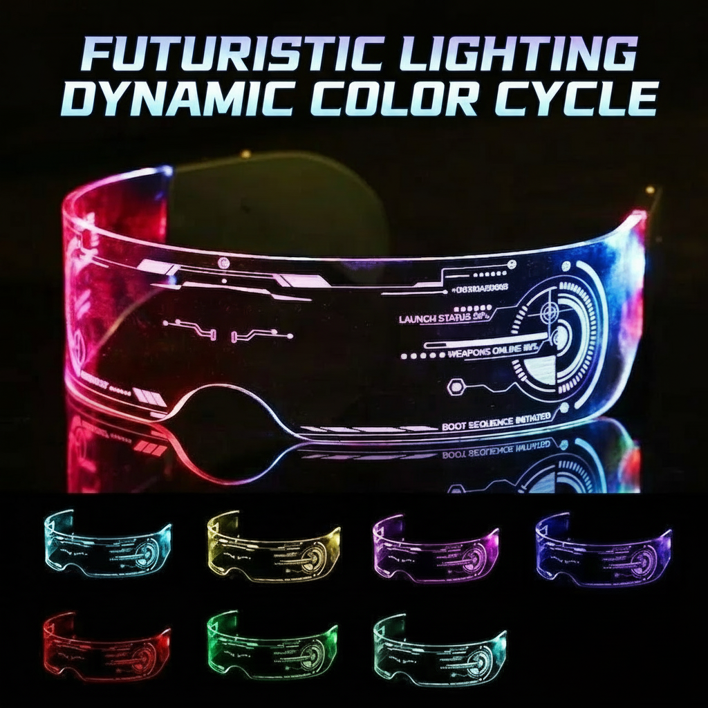 LED Cyberpunk Glasses - 7 Color Modes