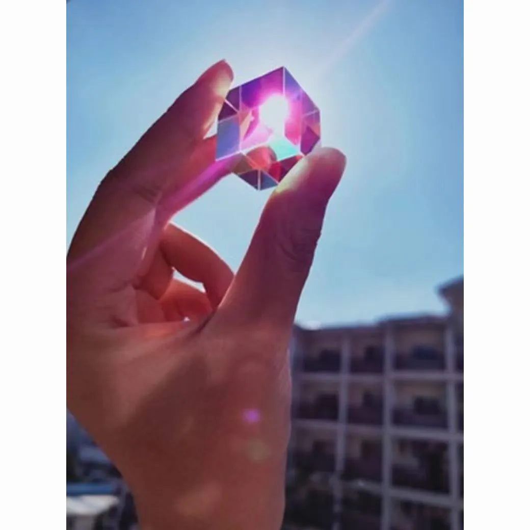 Dichroic Prism Cube - Rainbow Suncatcher