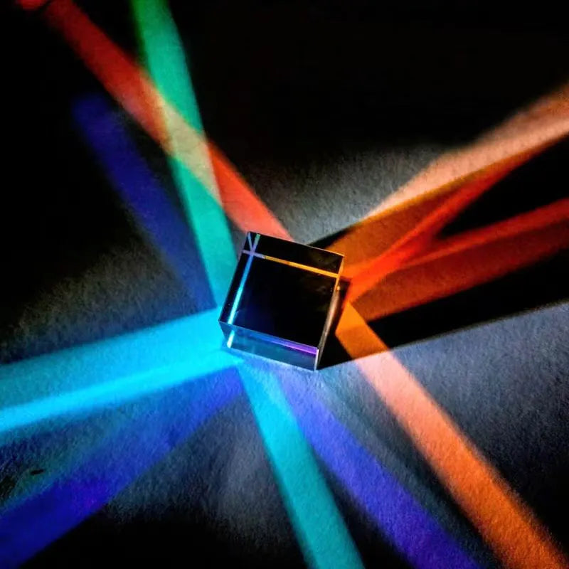 Dichroic Prism Cube - Rainbow Suncatcher