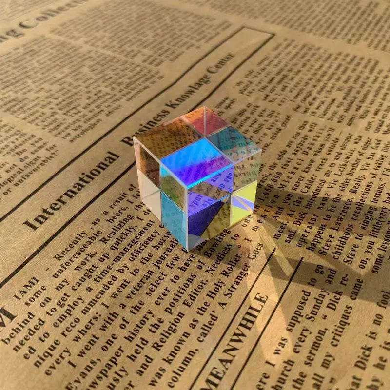 Dichroic Prism Cube - Rainbow Suncatcher