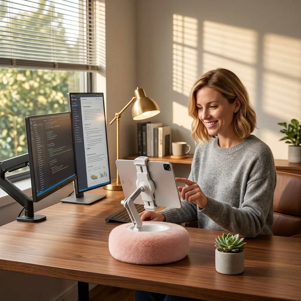Tablet Pillow Stand with Snack Bowl