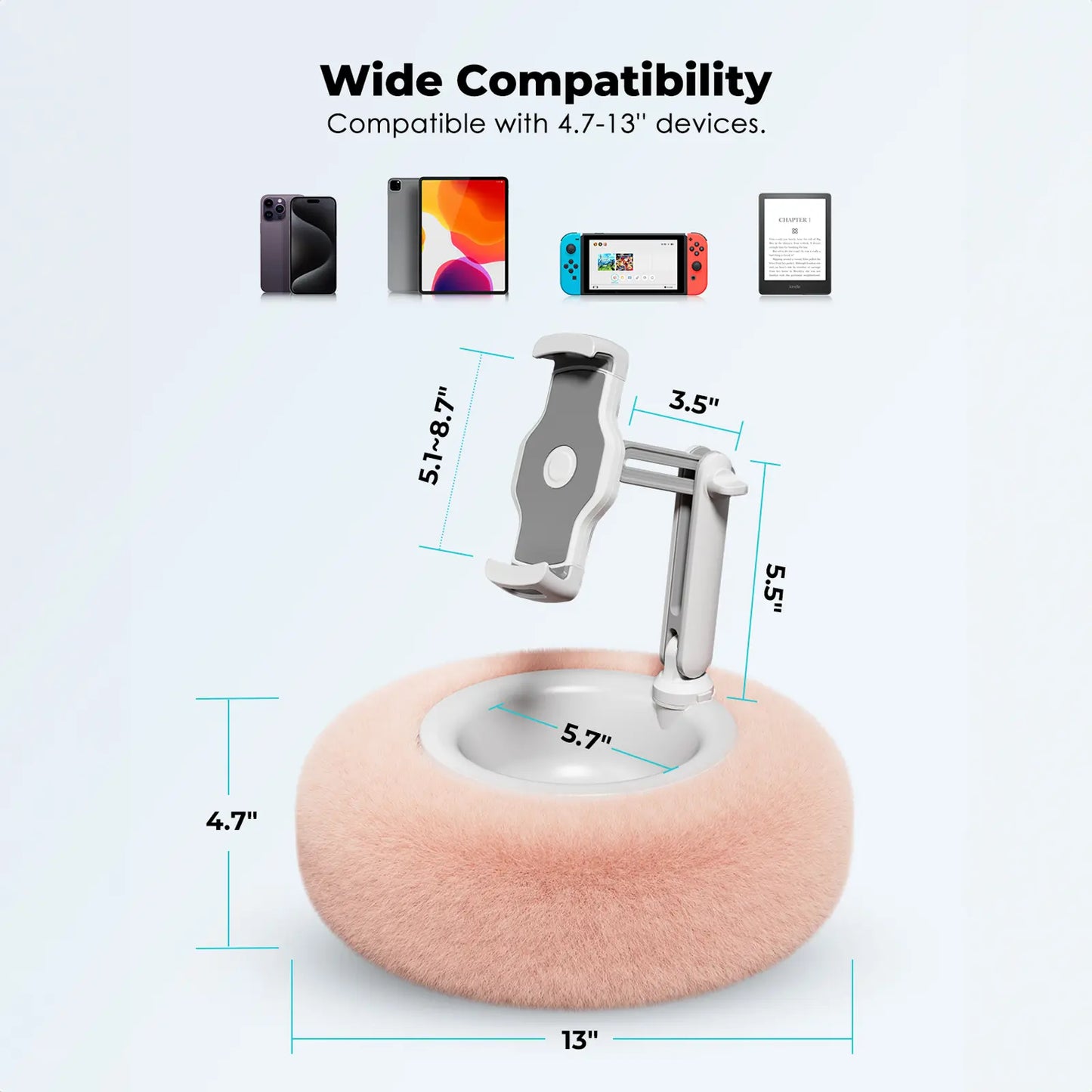 Tablet Pillow Stand with Snack Bowl