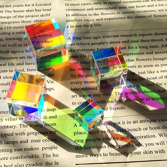 Dichroic Prism Cube - Rainbow Suncatcher